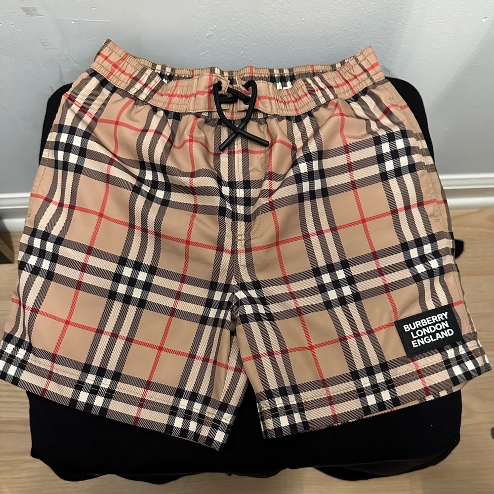BURBERRY BOYS SWIM TRUNKS - BATHING SUIT - GENTLY WORN - 8Y